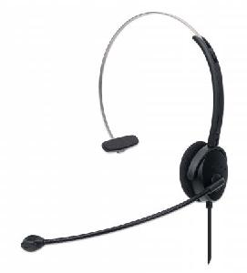 Manhattan Mono USB-Headset - Ohraufliegendes Design (On-Ear) - Ohrmuschel einseitig - kabelgebunden - USB-A-Stecker - integrierte Lautstärkeregelung - verstellbares Mikrofon - schwarz - Kopfhörer - Kopfband - Büro/Callcenter - Schwarz - Monophon - Knopf